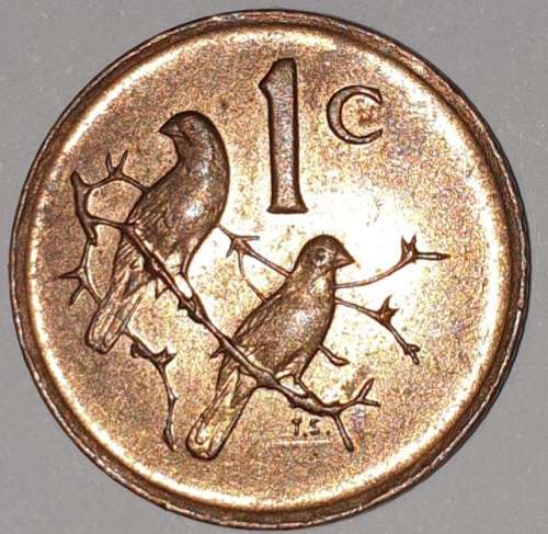 1988 - 1 CENT COIN (ONE CENT COIN) - RSA - BRONZE - KM#82 - BILINGUAL LEGEND - SPARROWS